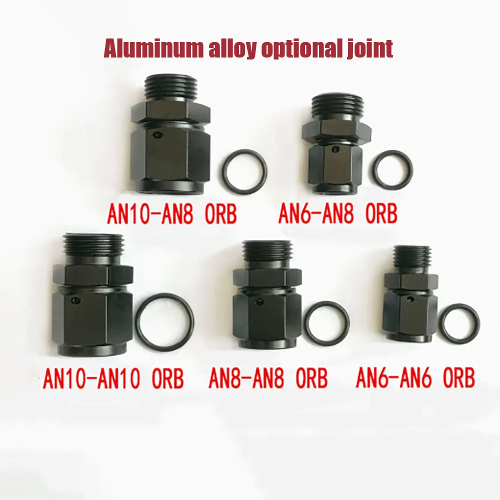 AN6 AN8 AN10 Female AN to Male ORB Swivel Fitting, O-Ring Boss Adapter, Black Aluminum Oil Cooler Braided Hose Connector