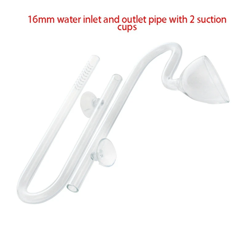 3Pc 16Mm Aquarium Glass Inflow Outflow Lily Pipe Tube Fish Tank Aquatic Water Plant Canister Filter Suction Cup Hose Set