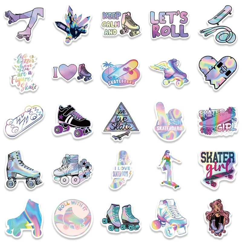 10/25/50pcs Skate Roller Girls Graffiti Stickers Cartoon Decals Skateboard Luggage Suitcase Water Cup Motorcycle Phone Laptop