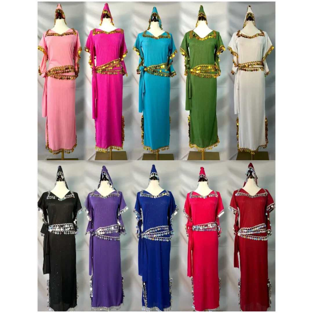 Traje de danza del vientre 2025, bata avanzada de lentejuelas, batas de competición profesional Saidi Baladi, ropa de actuación de danza Oriental