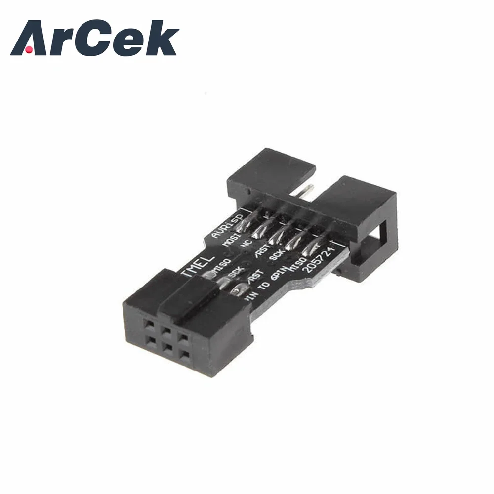 10 Pin to 6 Pin Adapter Board for AVRISP MKII USBASP STK500 High Quality