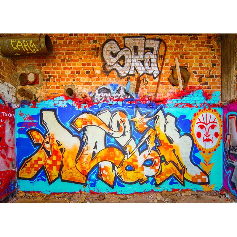 Vinyl Custom Graffiti Brick Wall Theme Photography Backdrops Baby Portrait Photo Background Studio Prop 21810TUY-02