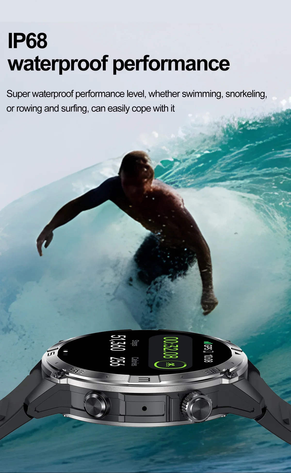 2025 NEUE VWAR ACE GPS-Smartwatch, 5 ATM wasserdicht, integrierter Dualband-GNSS-Kompass, Militär-Sport-Smartwatch für Herren, 2025 Neu – Detail 14