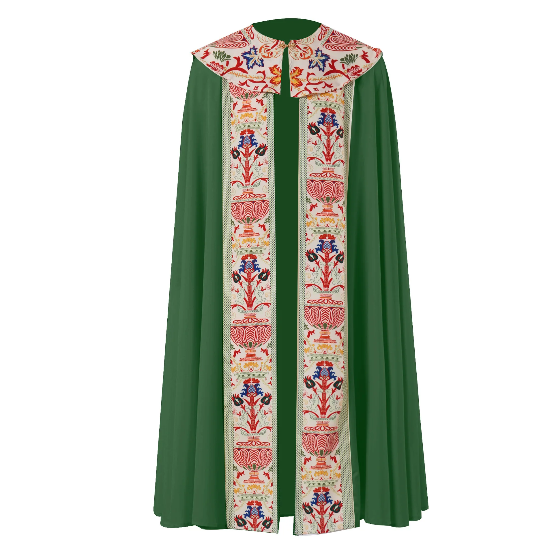 Halloween Costume Cosplay Costume Medieval Arabic Cape Stage Performance Costume Tassel Printed Cape