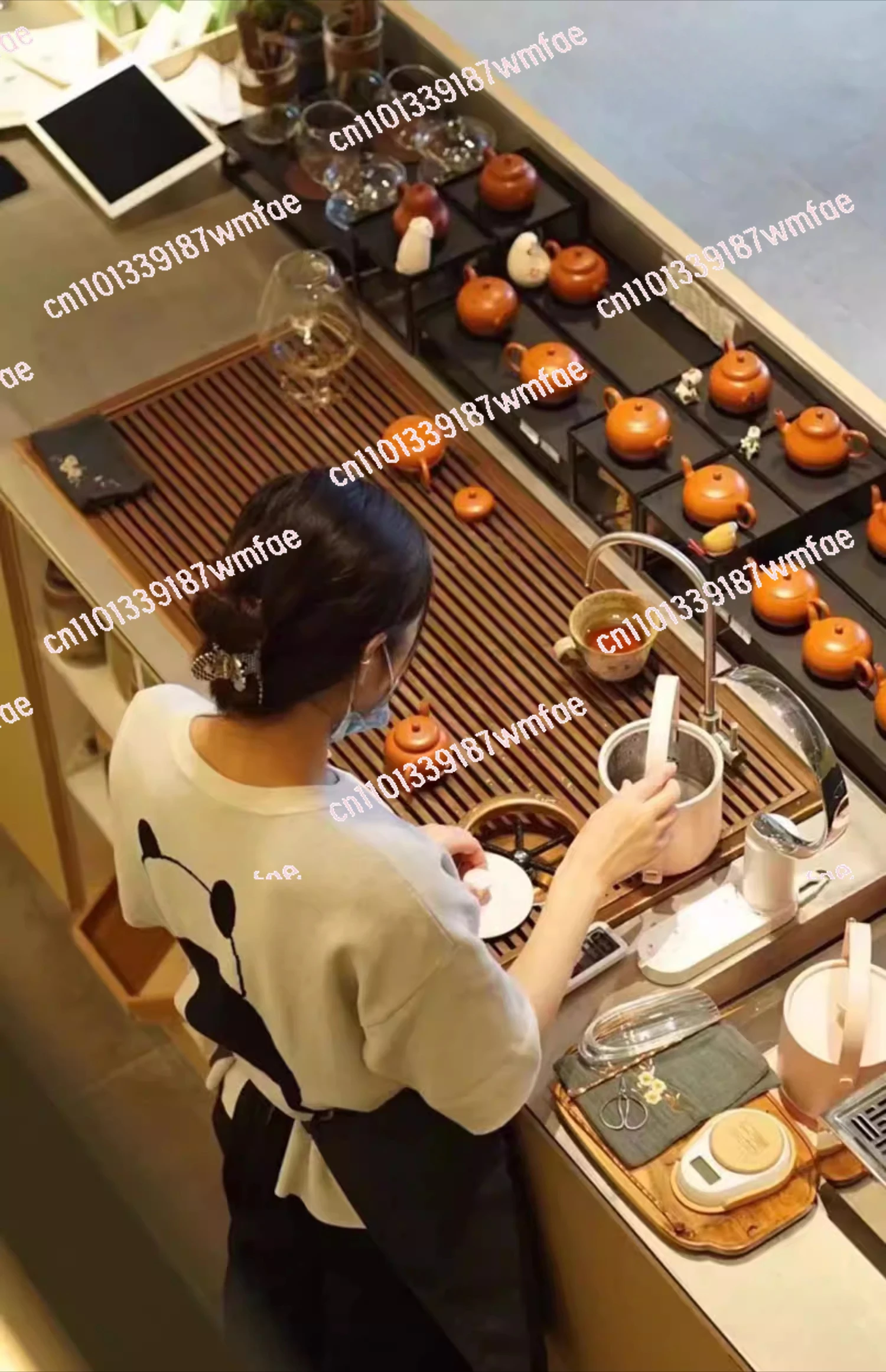 Chinese bar hand-poured coffee water tray 304 stainless steel high-pressure cup washer embedded in the tea tray draining tray