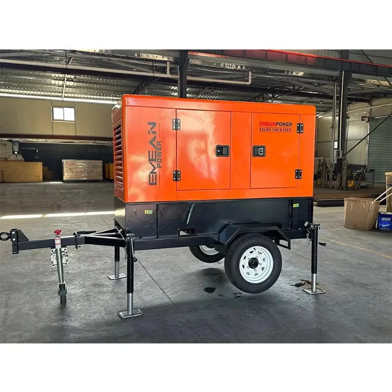 Trailer for 3 Phase 20kva 20kw 22 Kva 20 kw 22 kw Electric Power Water Cooled diesel Generator 20kva 20kw in Malaysia