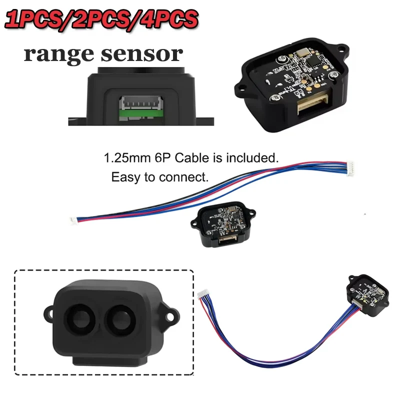 

1PCS/2PCS/4PCS TF-Luna LiDAR Range Finder Sensor Micro Ranging Module with 6P 1.25mm Cable UART/IIC Parts for Drone