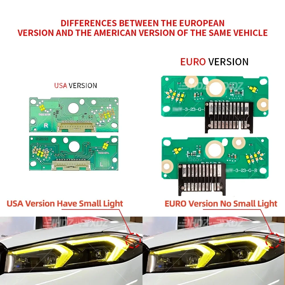جديد DRL مجلس أصفر العنبر الأزرق الأحمر لسيارات BMW 3 سلسلة G20 G21 G28 LCI 2022-2024 اليورو LED المصباح النهار تشغيل ضوء وحدة