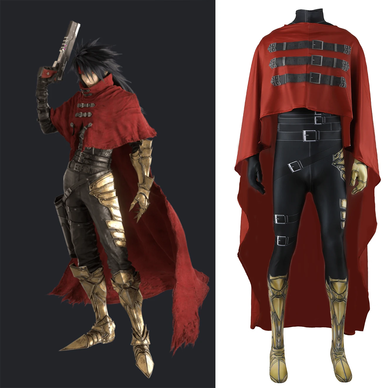 

Final Fantasy Cosplay Vincent Valentine Costume Superhero 3D Printed Bodysuit FF7 Spandex Outfits Cosplay Halloween Costume