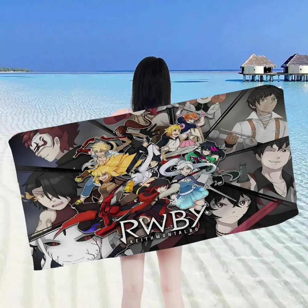 Cartoon R-RWBYS Bath Towel Microfiber Soft Water Absorbing Breathable For Girl Kids Decorative Cartoon Beach Towel