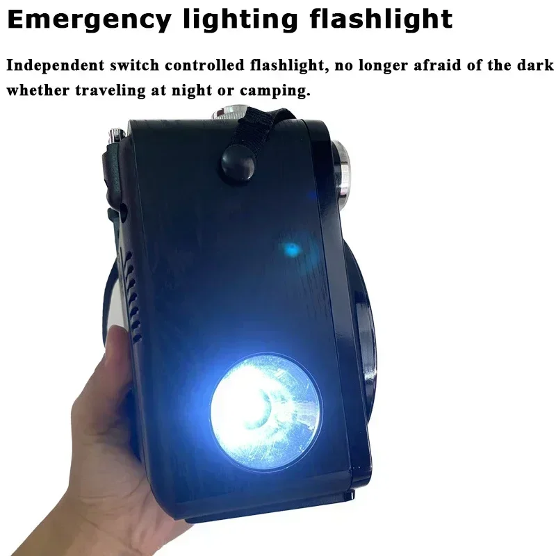 Mini Portable Radio Strong Signal Radio Receiver Bluetooth Speaker with Flashlight TF USB MP3 Music Player Rechargeable FM AM SW