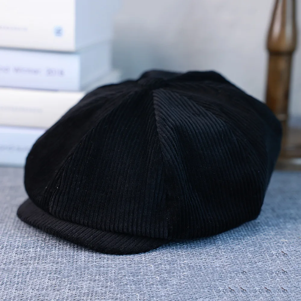 

НОВАЯ вельветовая полосатая шапка для мальчика-пекаря | Винтажная кепка газетчика | Берет художника в британском стиле | Весна-Осень Мода