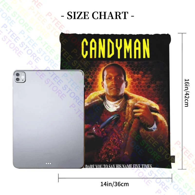 Candyman Retro Clive Barker Slasher Film Drawstring Bags Gym Bag School Foldable Eco Friendly Multi-function