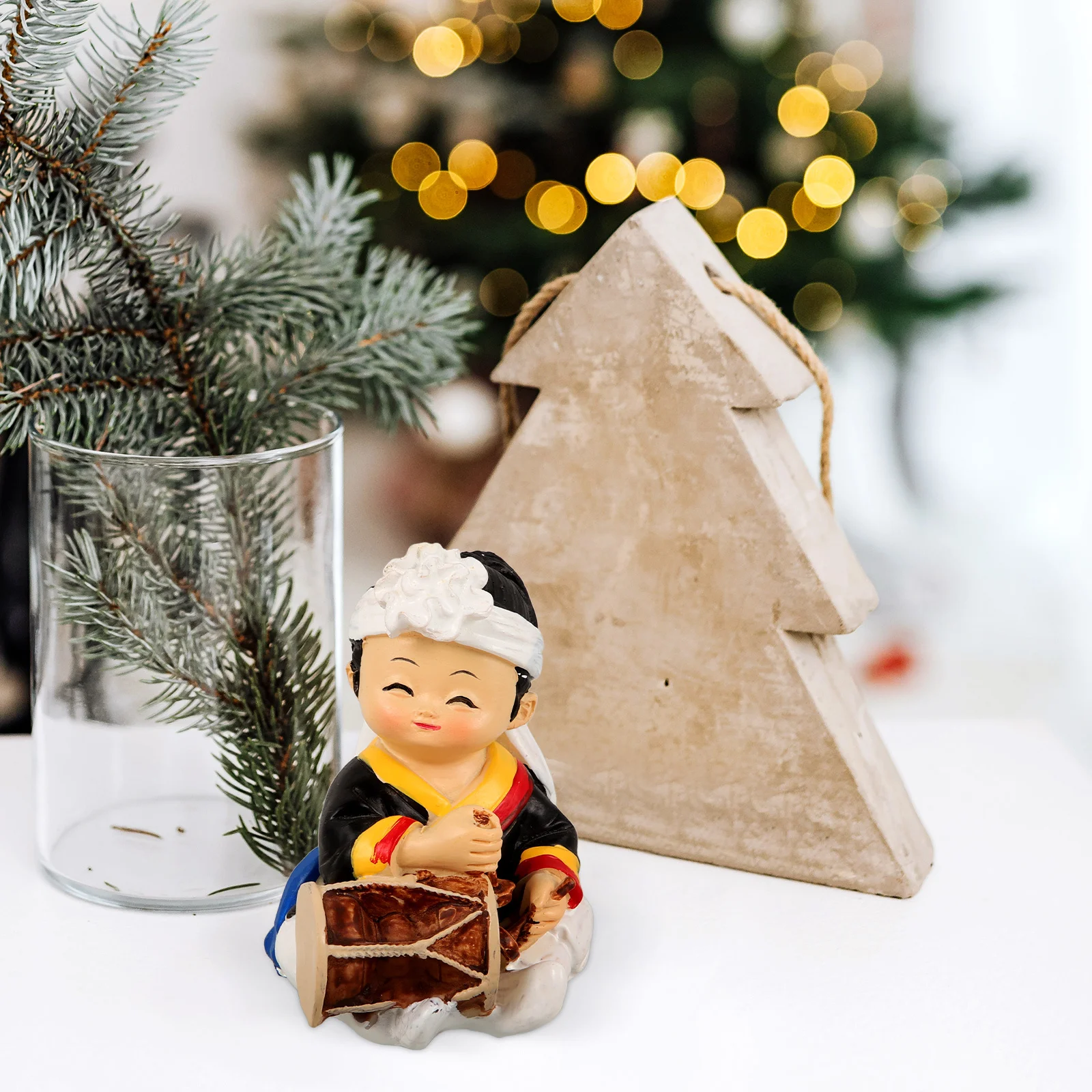 

Korean Dress Decorative Figure Traditional Craft Home Interior Desktop Ornament for Room Restaurant Decoration