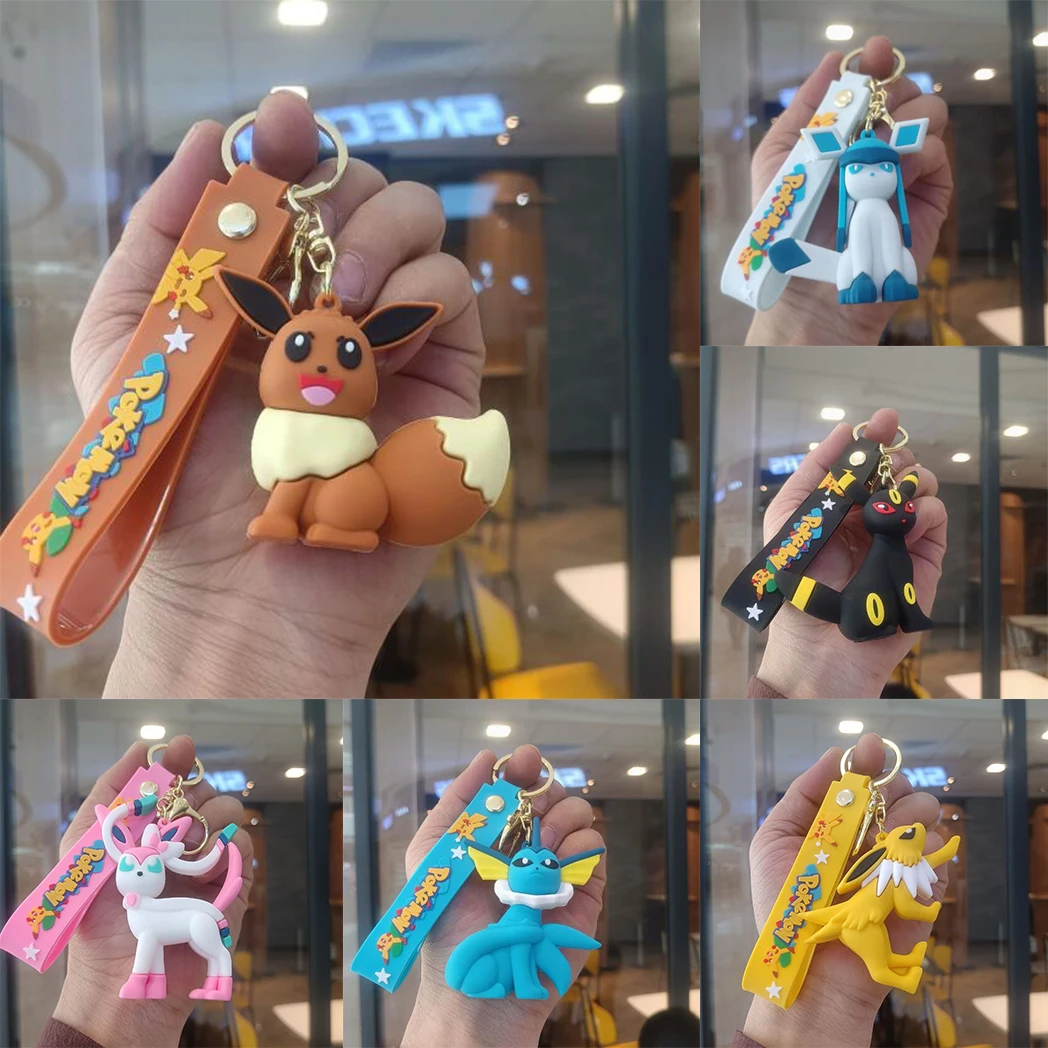 

Pokémon Keychain Pendant Eevee Vaporeon Jolteon Flareon Espeon Umbreon Leafeon Glaceon Sylveon Backpack Decoration Children Gift