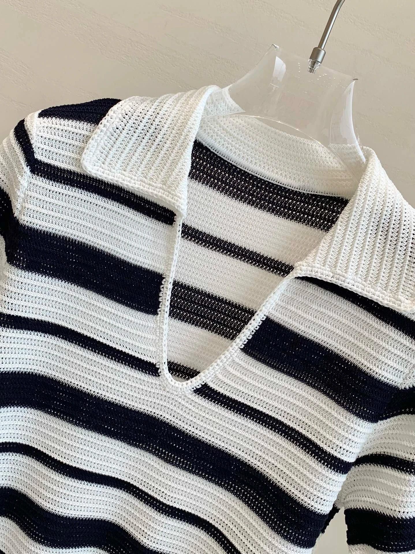 Ele Cómoda mujer rayas irt ort Sve Top de punto Simple viaje versátil Sli verano camiseta