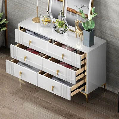 White Luxury Modern Drawer Cabinet Bedroom Furniture Wooden storage cabinets with drawers chest of drawers