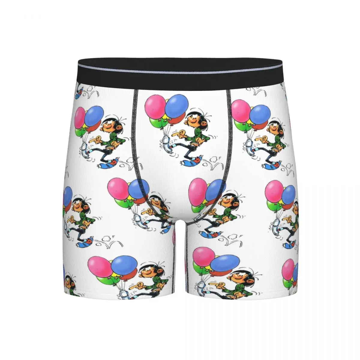 

Long Boxer Underpants Shorts Gaston Lagaffe Big Ben Head Panties Men's Soft Underwear for Homme Man Boyfriend Gift