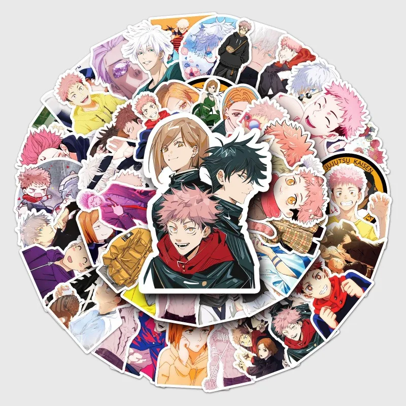 50Pcs Jujutsu Kaisen New Cartoon Graffiti Japanese Comic Suitcase Laptop Car Refrigerator Mobile Phone Decoration Sticker