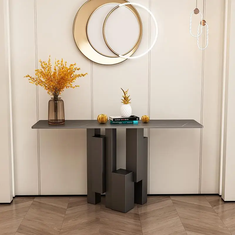 Simple modern entrance platform Extremely narrow entrance rock slab entrance table Simple against the wall