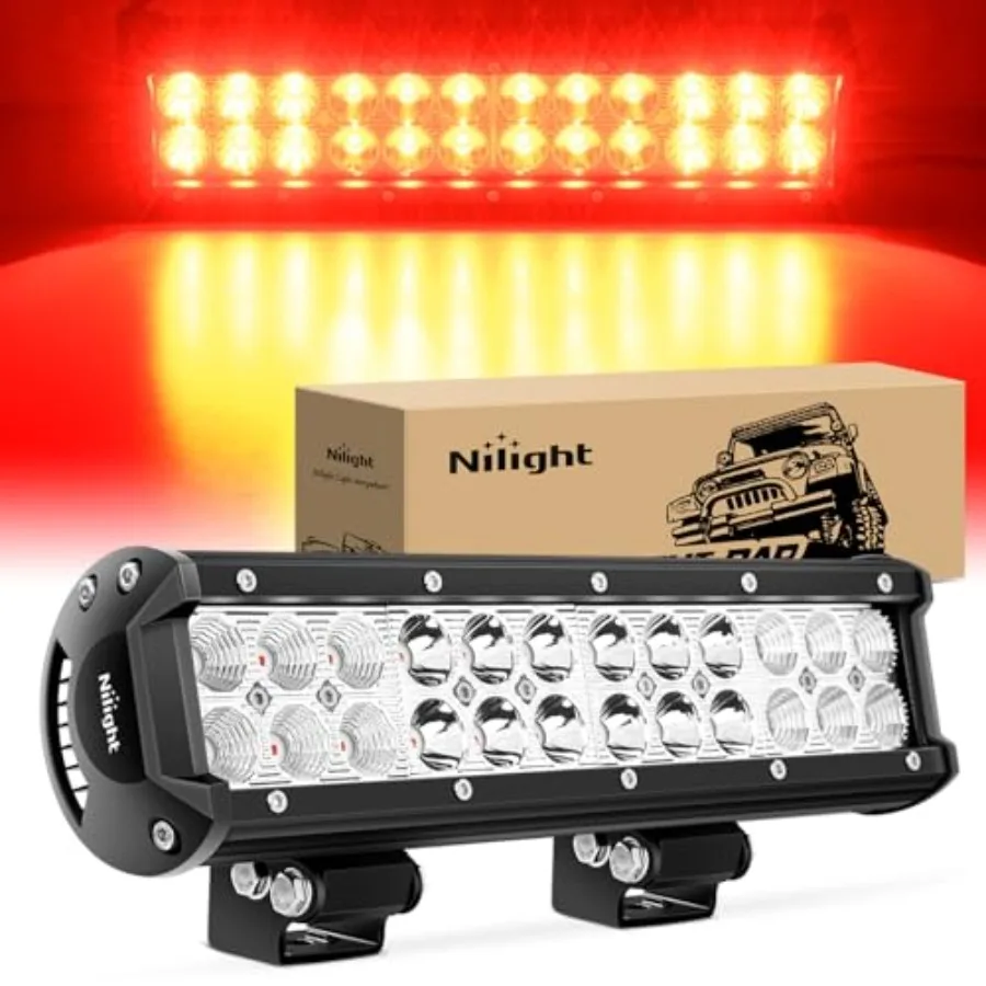 

LED Light Bar 12 Inch 72W Spot Flood Combo Beam Off Road Lights Fishing Hunting Emergency Deck Boat Work Lighting for Trucks UT