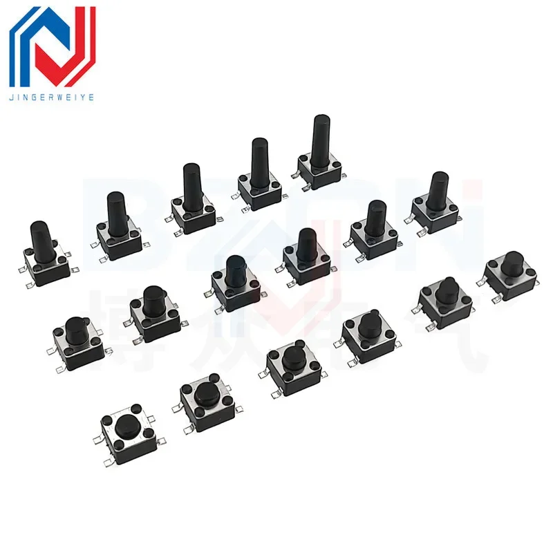 50Pcs/lot TS-C015 Touch Switch Patch 4.5*4.5*3.5 mm-10mm Vertical Four-Leg High Temperature Resistant Micro-Motion Button