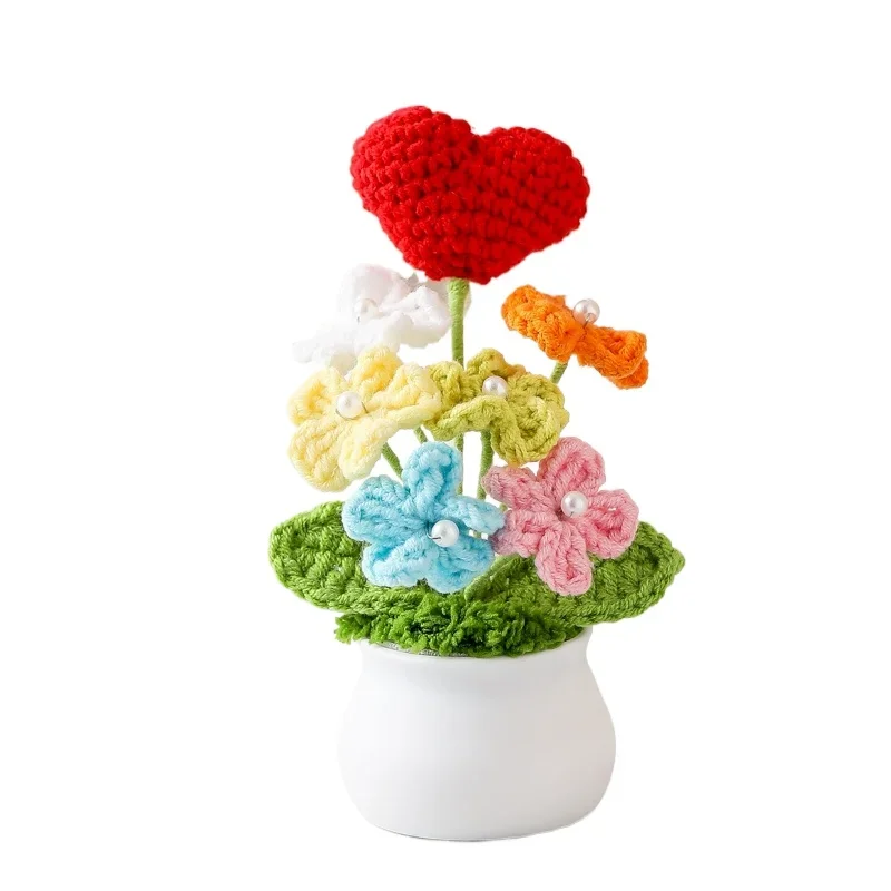 

:Crochet Flowers Artificial Eternal Flowers Wedding Gifts for Guests Woven Flowers Decor Eternal Sunflowers Teacher's Day Gift