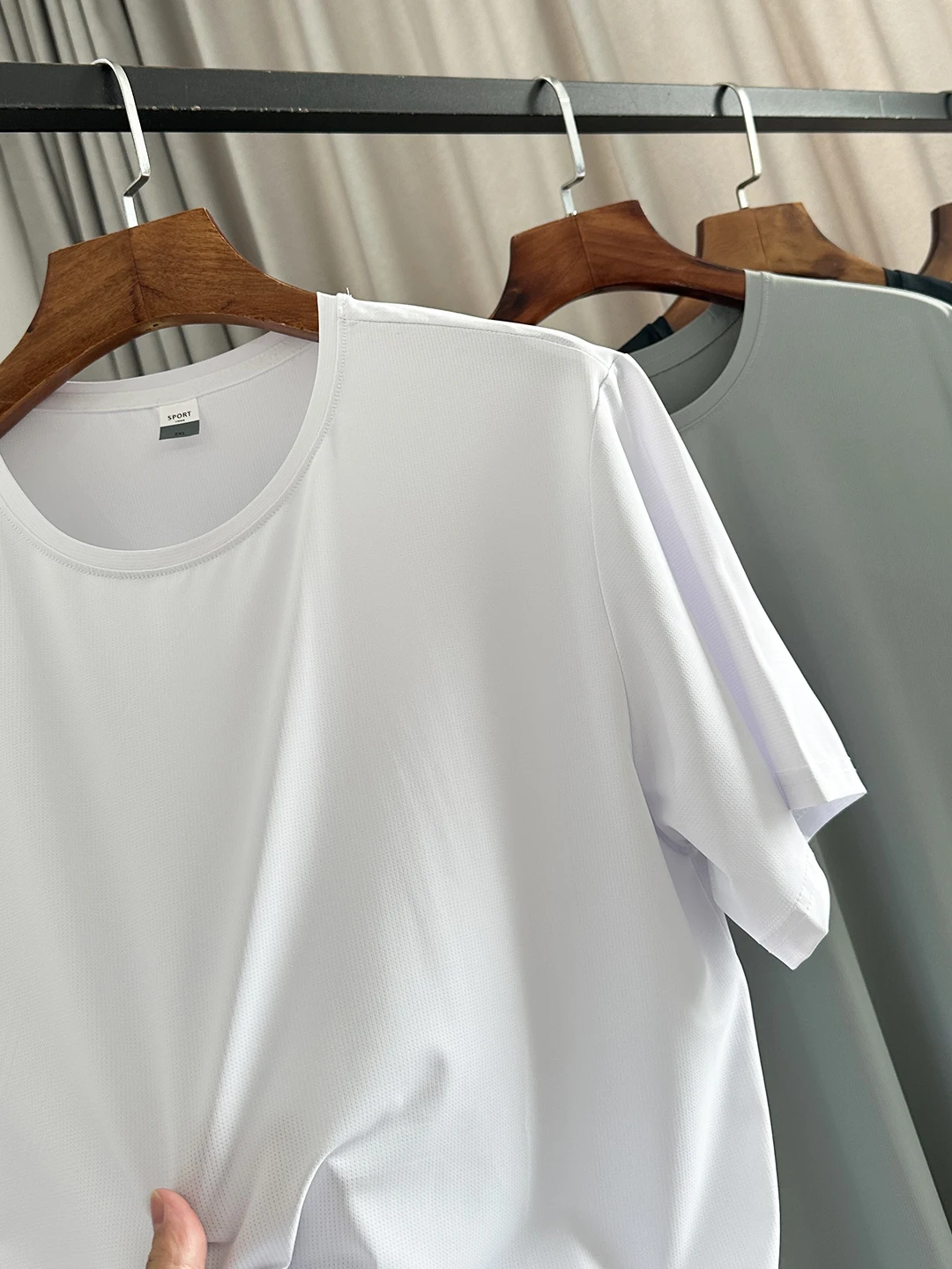 Lightweight Breathable Quick Dry Summer Men's Casual Short Sleeve T-Shirt Full Body Micro Pore Cool High Elasticity Fashion S...