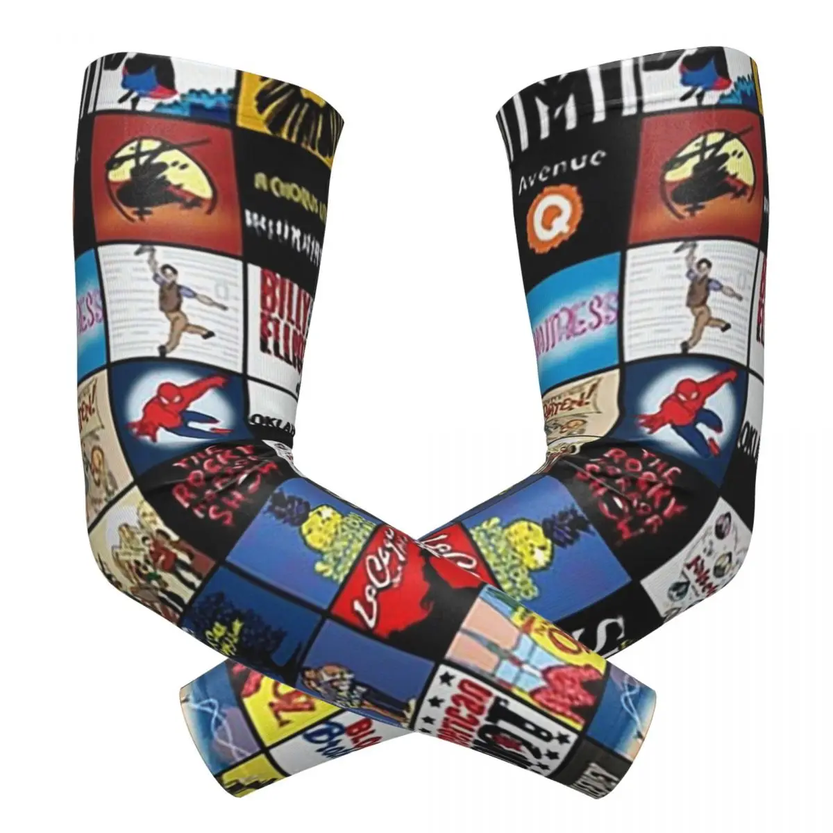 شعارات المسرح الموسيقي من برودواي - أكمام أذرع تبريد خارجية مرسومة يدويًا، غطاء حماية من الأشعة فوق البنفسجية للشمس، أكمام وشم صيفية لركوب الدراجات