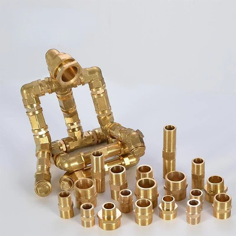 Copper Metal Threaded Water Pipe Connector 1/4" 1/2" 3/4" 1" Thread Reducer Connector Transitional Coupling Hose Tap Fittings