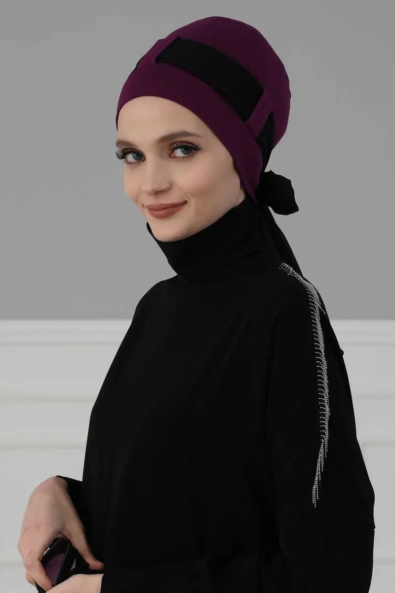 Chiffon-belted gekämmte Knochen lila