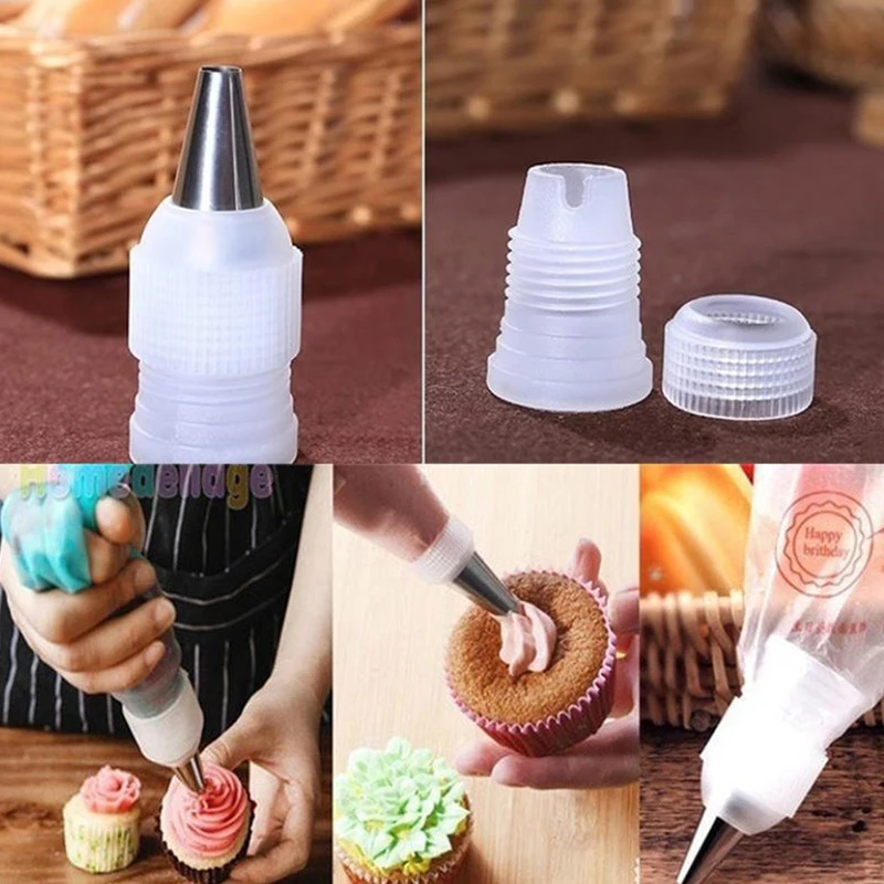 Hot Sale 10pcs/Lot Coupler Adaptor Icing Piping Nozzle Bag Set Cake Flower Pastry Tool Set Cake Decorating Tools