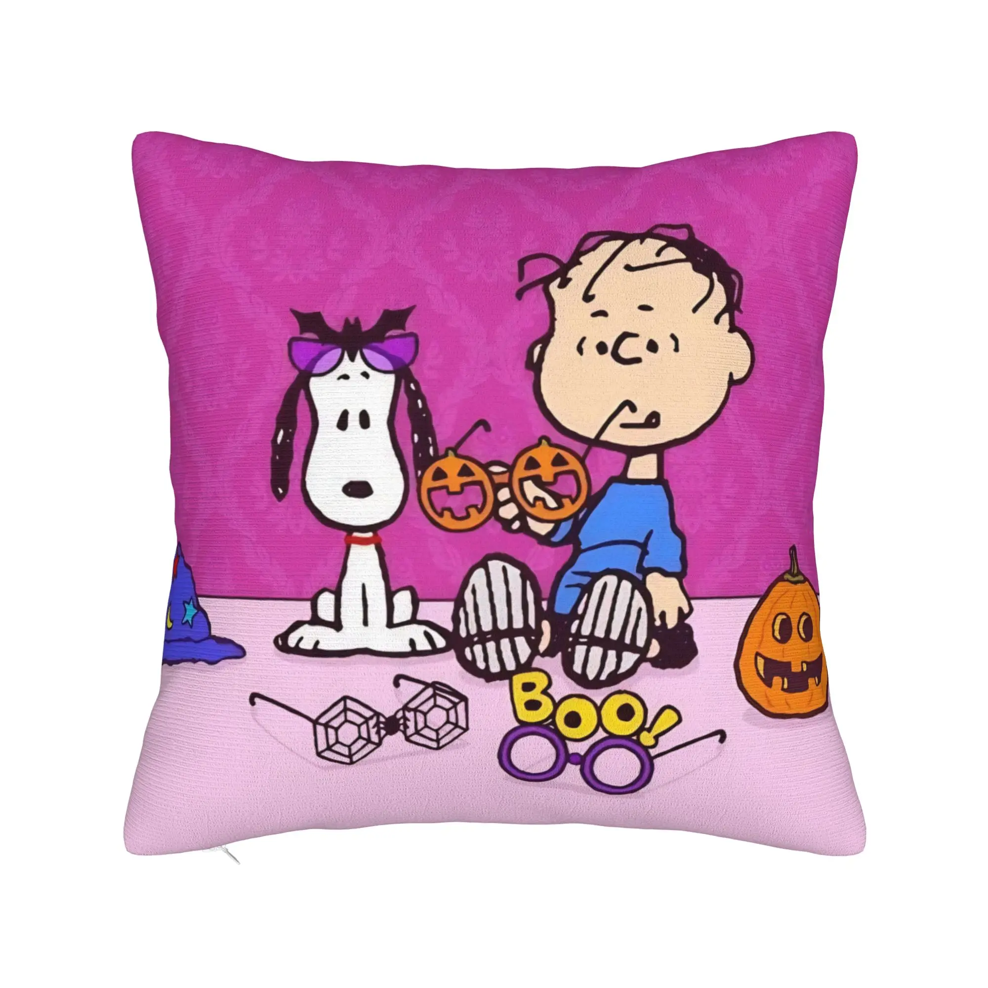 Halloween Snoopys Pillowcase Polyester Cushion Cover Gift Pumpkin Pillow Case Cover Home Square 18'
