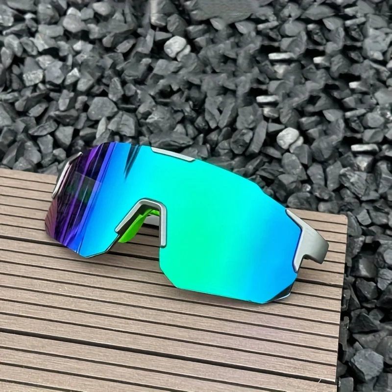 Men's Fashion Large Frame Glasses Integrated Design Bright Yellow Orange Lens and Black Frame Suitable for Daily Wear image 3