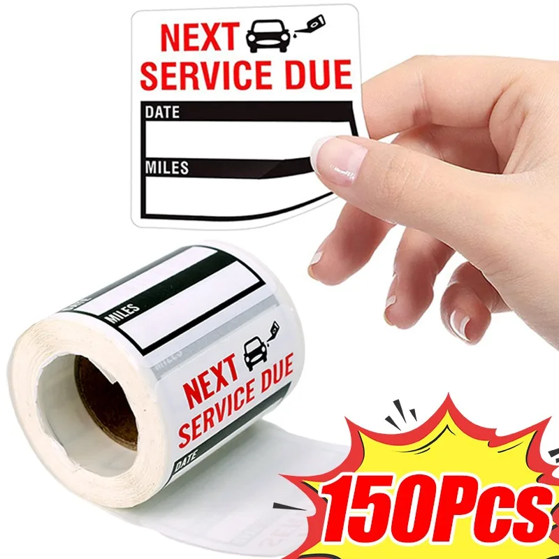 150Pcs Car Windshield Reminder Sticker Oil Change Service Maintenance Service Expiration Reminder Waterproof Sticker Removable