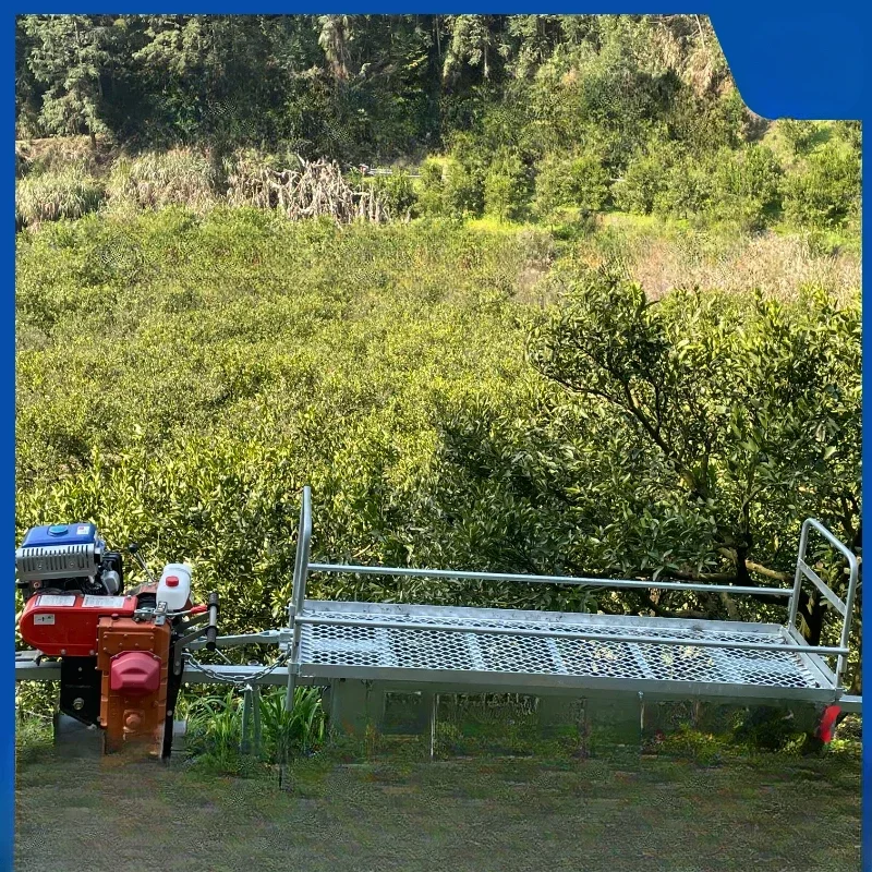 hot sale Mountain single-track transport vehicle climbs the slope and loads it on the small train agricultural orchard machine