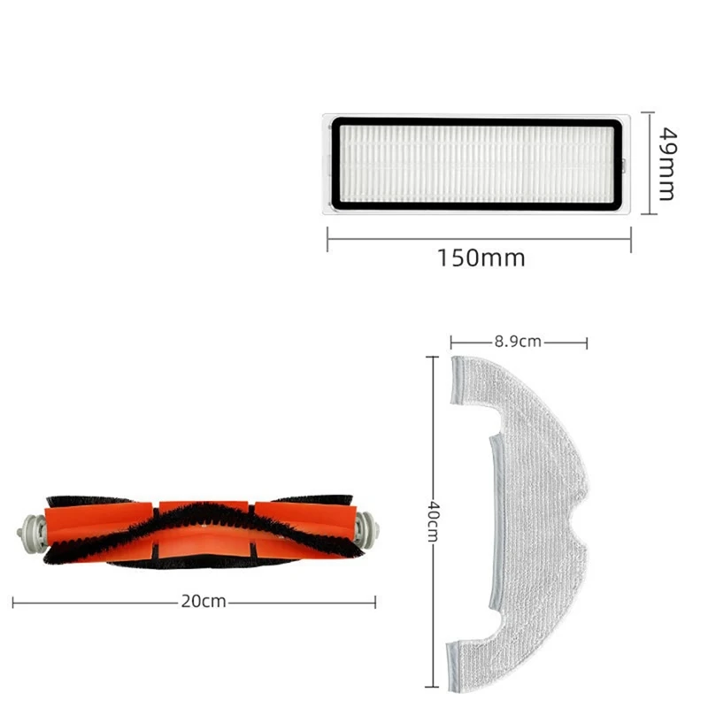 Für xiaomi mi roboter staubsauger stytj05zhm/mop 2 ultra reiniger ersatzteile zubehör hauptseiten bürste hepa filter mopp lappen staubbeutel