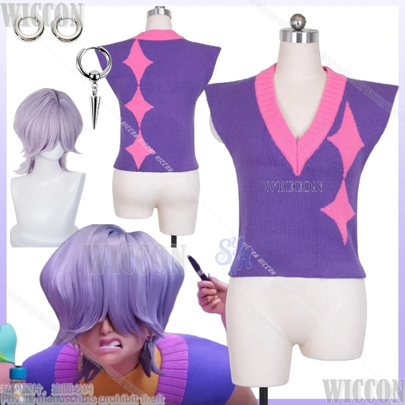 Saja Boys Mystery Cosplay Kpop Demon Película Anime SODA POP Disfraz Kawaii Precioso Chaleco Púrpura Suéter ktaLindo disfraz de Halloween