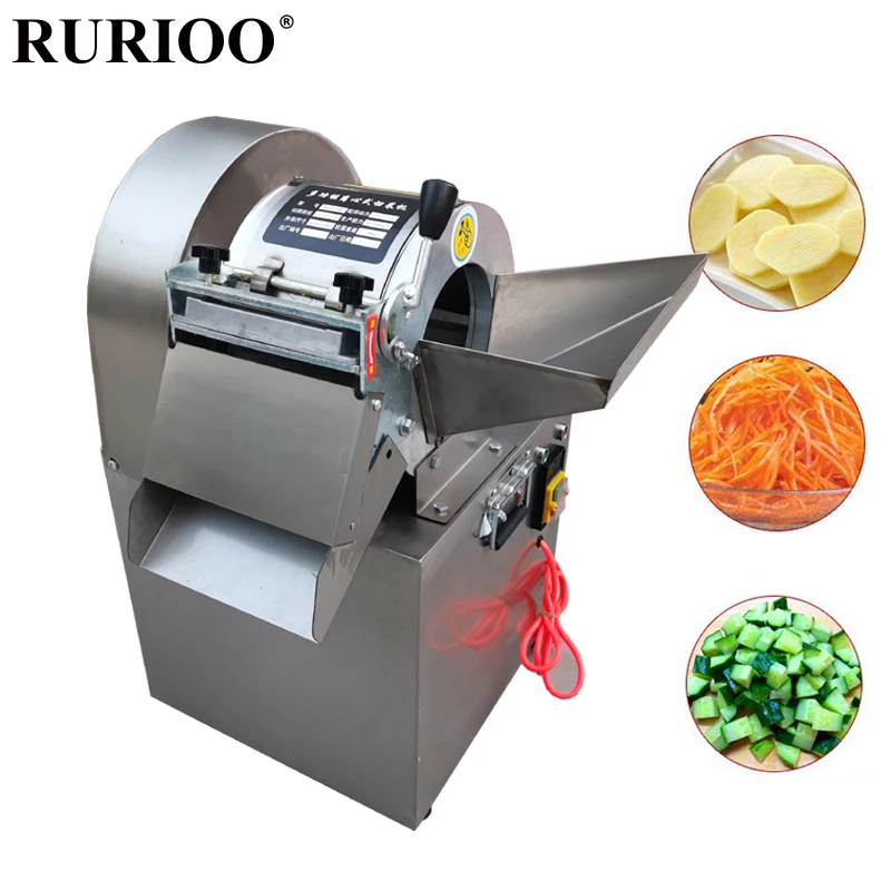 ماكينة تقطيع الخضروات التجارية متعددة الوظائف، ماكينة تقطيع كهربائية من الفولاذ المقاوم للصدأ، ماكينة تقطيع البطاطس والليمون