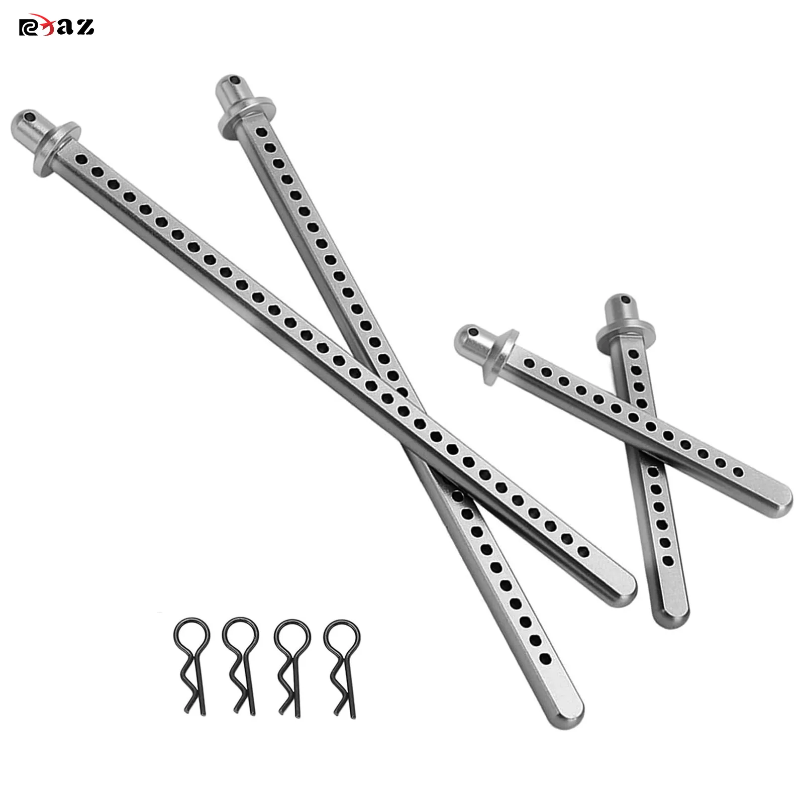 

RCXAZ 4PCS Metal Extended Body Post Set Shell Mount for 1/10 RC Crawler Car Axial SCX10 90046 Upgrade Parts