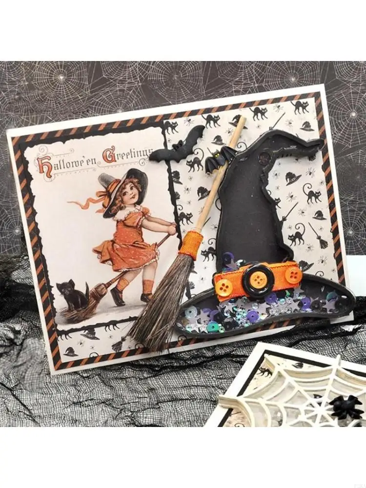   Halloween Witch Hat Metal Cutting Dies Handmade Crafts Projects Art Creation