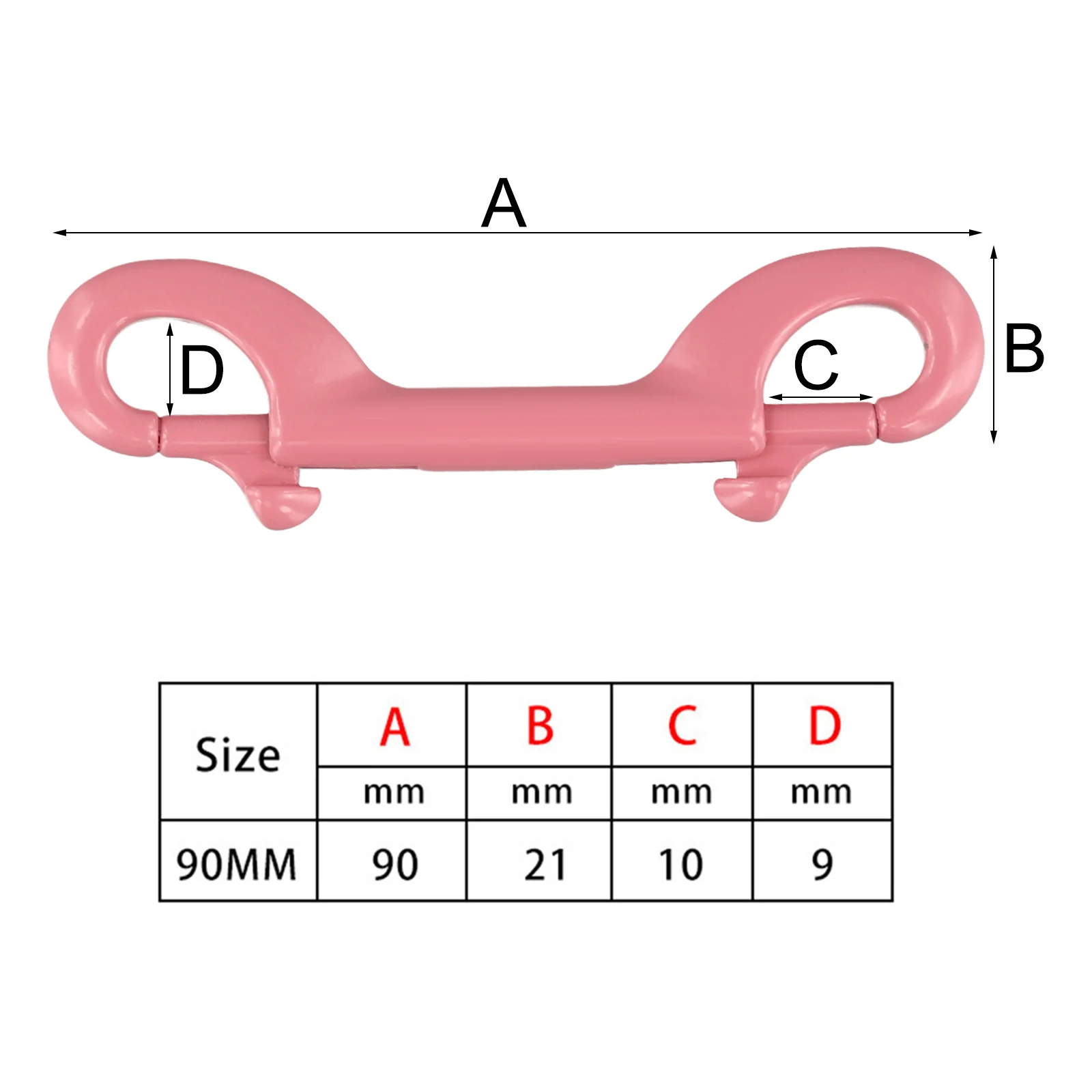 Scuba Double Ended Clip Hook with Bolt Snap Mechanism for BCD Weight Belts and Dive Accessories 90mm 316 Stainless Steel Design