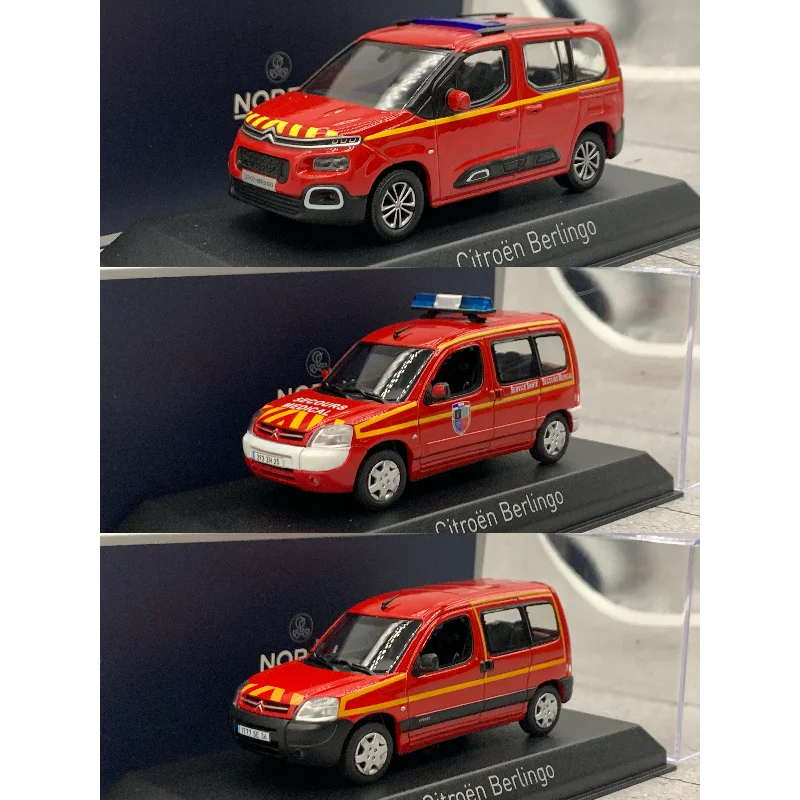 Diecast NOREV Escala 1:43 Citroen Berlingo Polícia Pública Motor de Bombeiros Liga Modelo de Carro Brinquedo Colecionável Presente Exibição de Lembrança