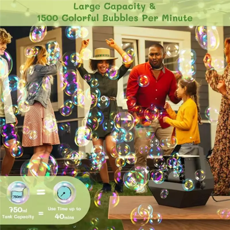 YSUN-آلة الفقاعات الأوتوماتيكية للتحكم عن بعد متضمنة لحفلات الزفاف والمهرجانات وحفلات DJ ماكينة فقاعات بمقبس الاتحاد الأوروبي #2