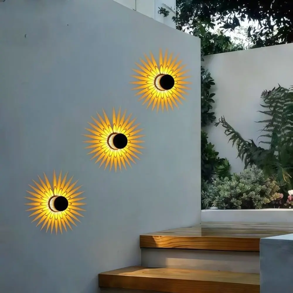 Solar Garden Light Outdoor Wall Lamp Hollow Pattern Projection Waterproof Decorative Lighting For Terrace Balcony Pathway