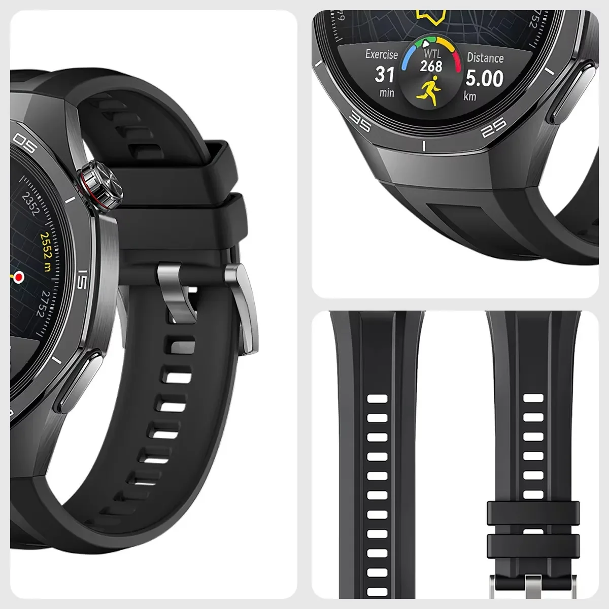 22mm Size Universal Silicone Pin Buckle Watch Strap for Huawei Watch GT 5 Pro 46mm 22mm Breathable Sport Strap