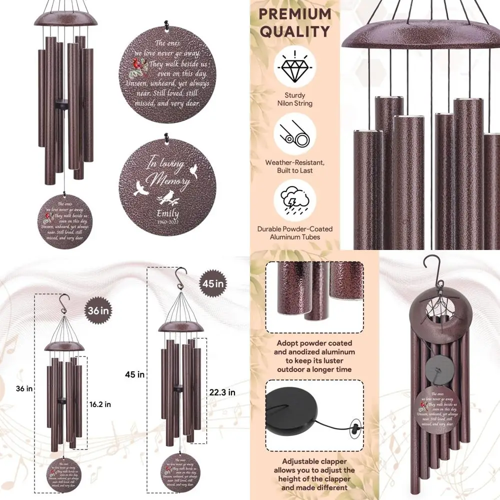 

Cardinal Themed Memorial Wind Chimes: A Heartfelt Sympathy Gift for Loss of a Loved One, Remembering a Dearest One's Memory