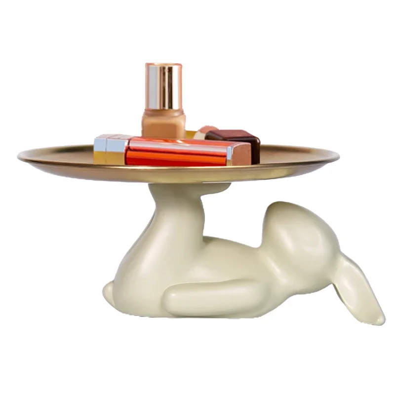 

Modern Cartoon Cute Rabbit Tray Key Jewelry Storage Desktop Decoration Art Rabbit Animal Storage Tray Gift Crafts Decoration New
