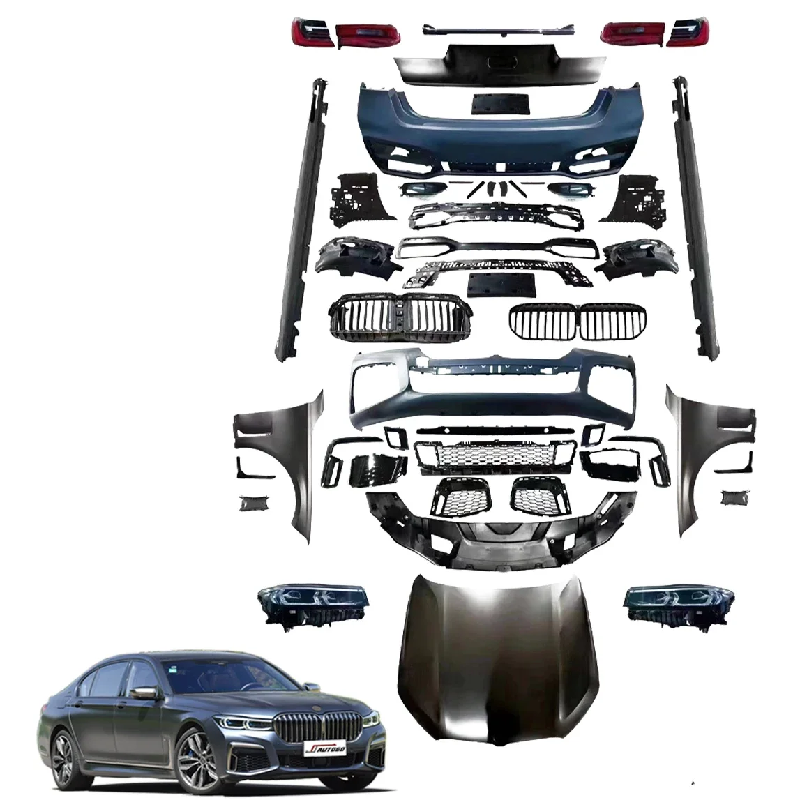 

2022 New Design Body Kit For BMW 730i 740i 750i G11 G12 16-22 Update to M-Tech M760 Style Style PP+ABS Material Bumper assembly