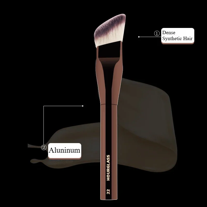 Hourglass Oblique Foundation Brush Luxury Anlged Wedge Smooth Edge All Over Face Makeup Brush